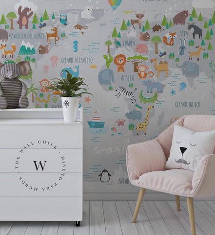 Grey Animals Map