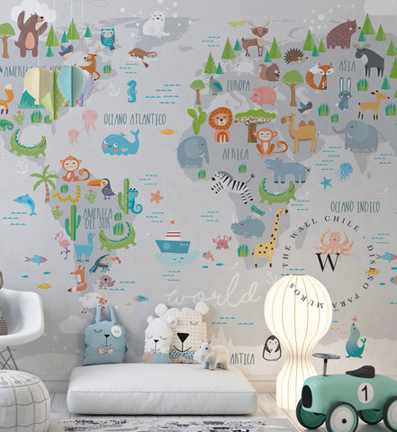 Grey Animals Map