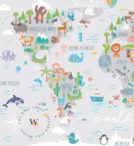 Grey Animals Map