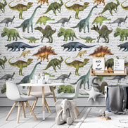 Papel Mural y Vinilico Autoadhesivo para muros de la marca The Wall, diseño de tendencia Jurassic