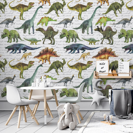 Papel Mural y Vinilico Autoadhesivo para muros de la marca The Wall, diseño de tendencia Jurassic