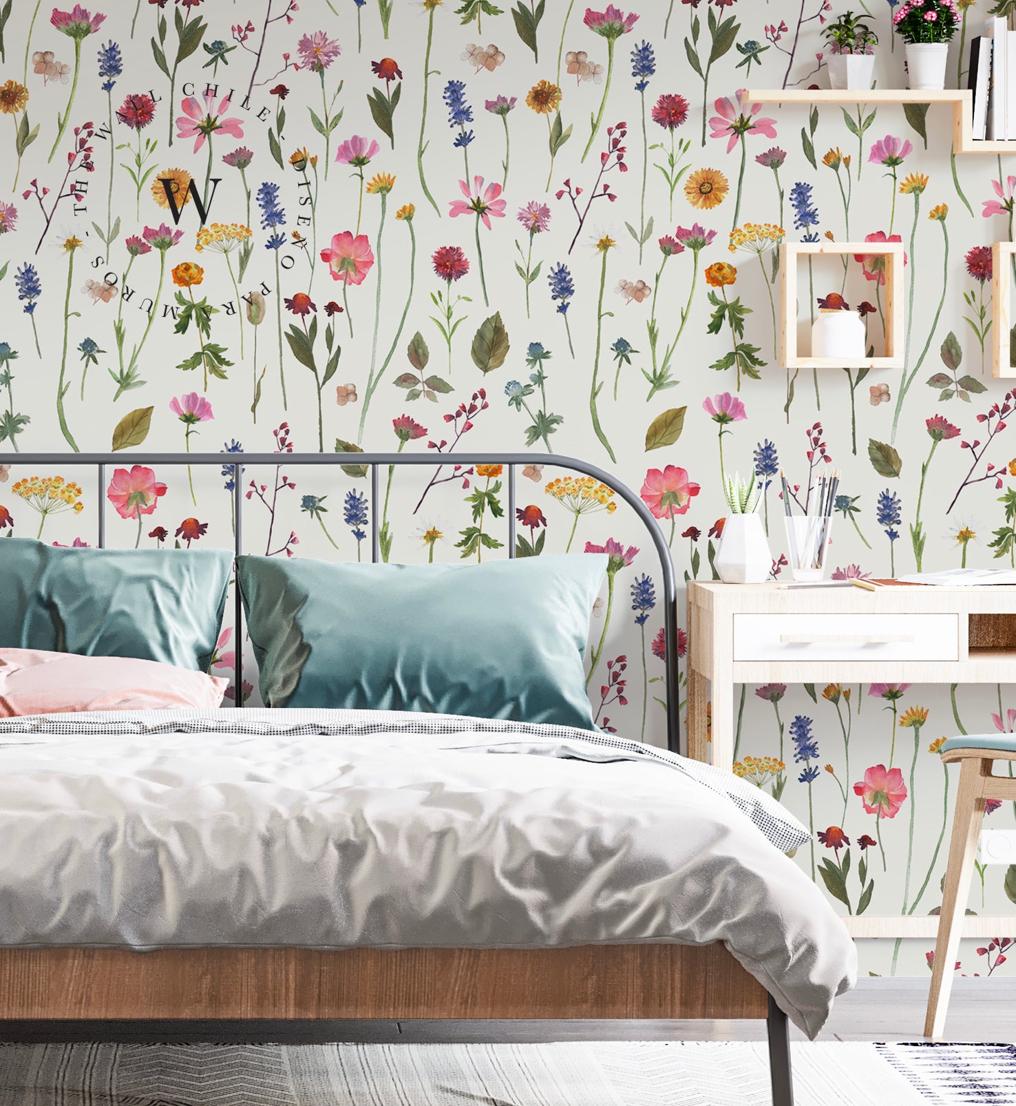 Papel Mural, Papel Pintado, Wallpaper, Mural, Empavonados, Vinilico Autoadhesivo para muros de la marca The Wall, diseño de tendencia Laura