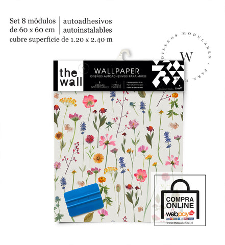 Papel Mural, Papel Pintado, Wallpaper, Mural, Empavonados, Vinilico Autoadhesivo para muros de la marca The Wall, diseño de tendencia Laura