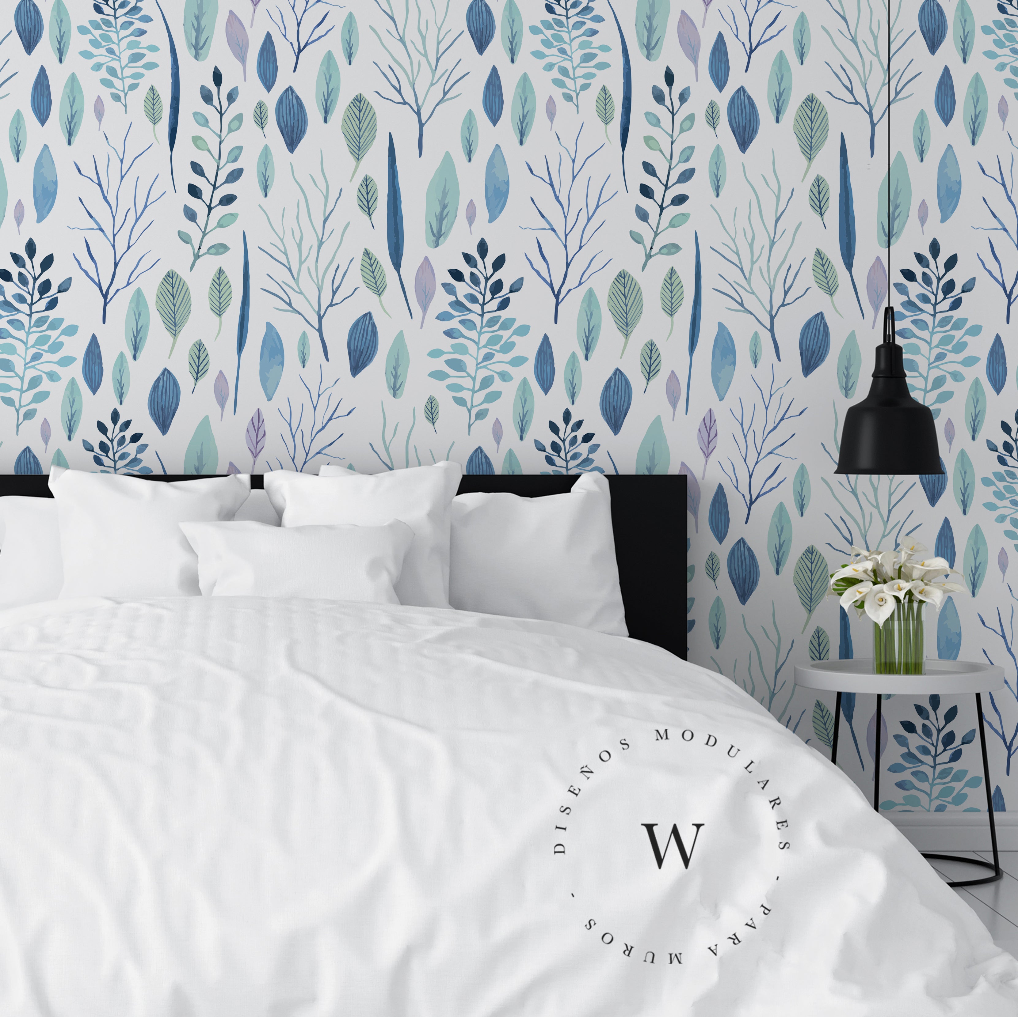 Papel Mural, Papel Pintado, Empavonados, Vinilico Autoadhesivo para muros de la marca The Wall, diseño de tendencia Leaves