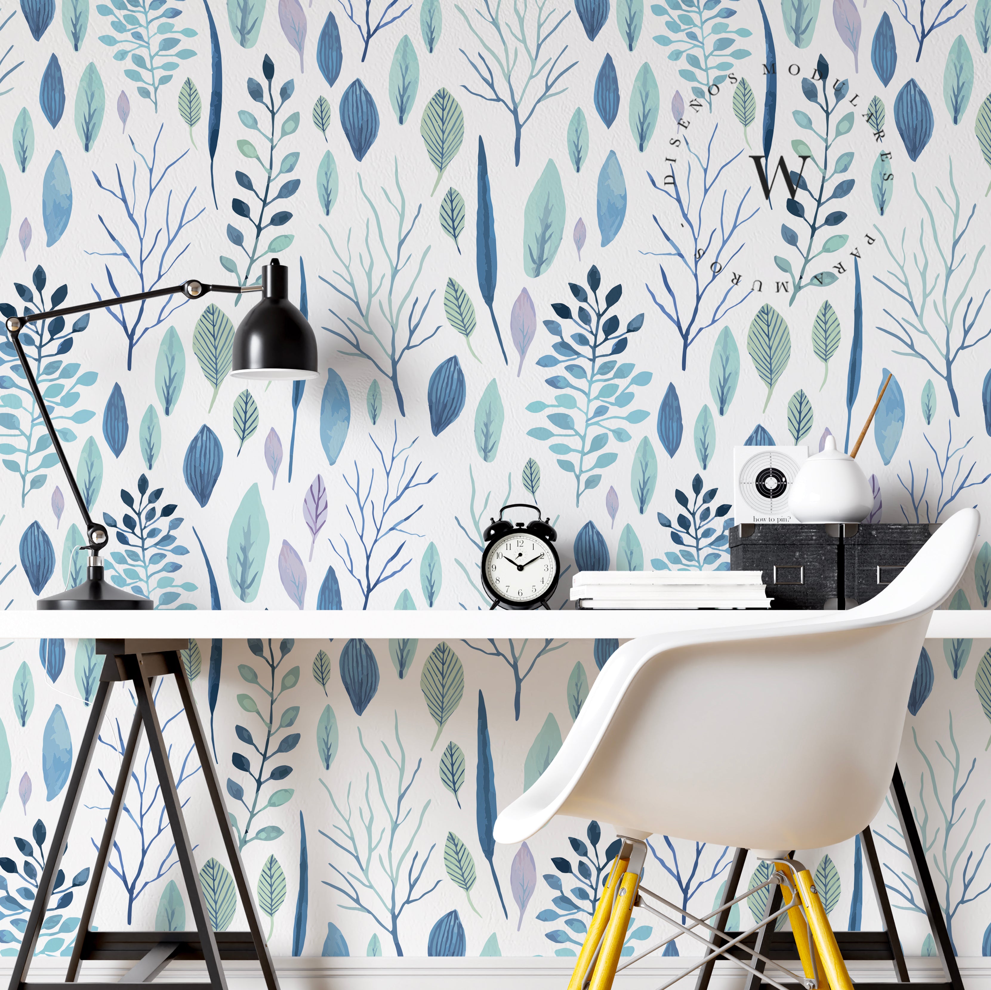 Papel Mural, Papel Pintado, Empavonados, Vinilico Autoadhesivo para muros de la marca The Wall, diseño de tendencia Leaves