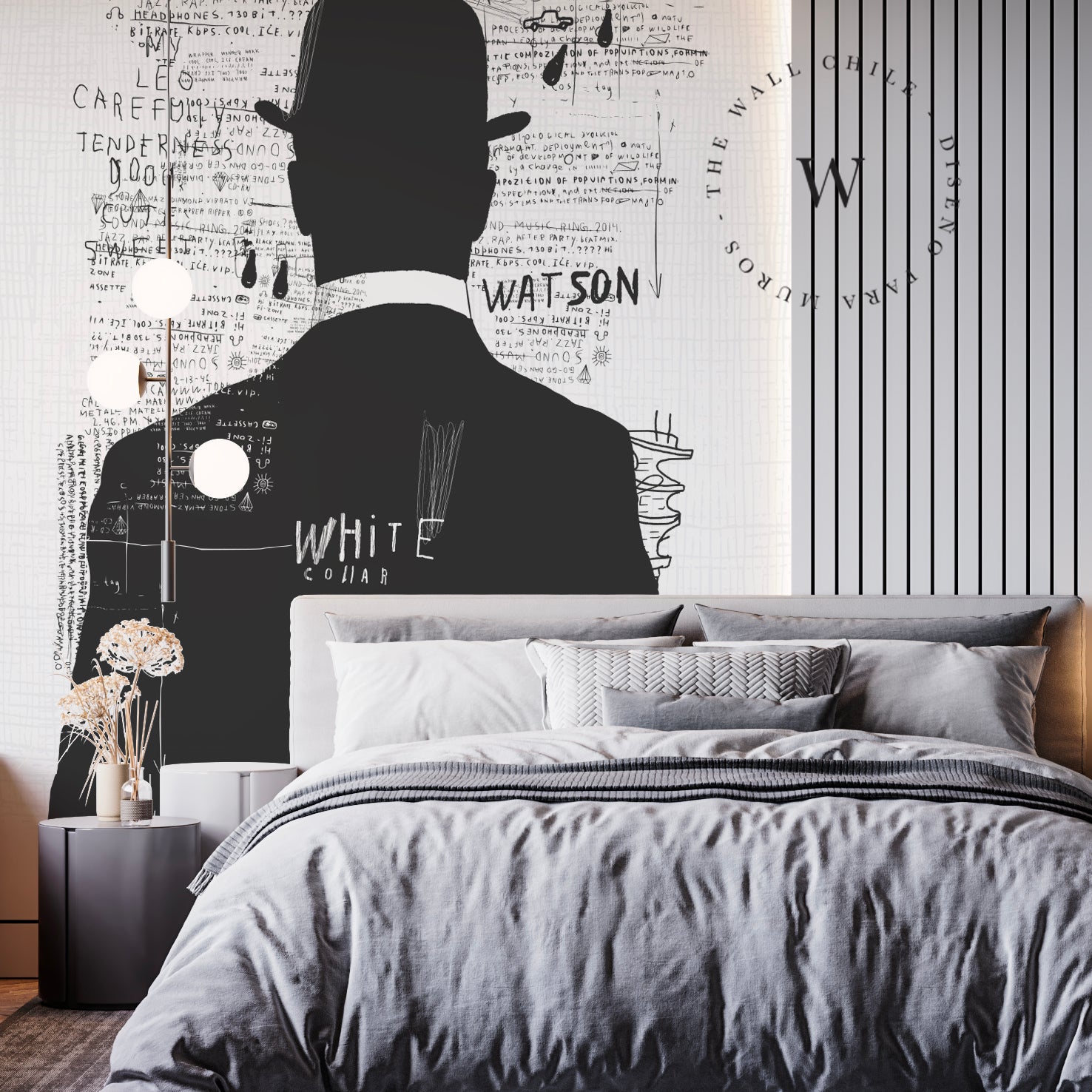 Papel Mural y Vinilico Autoadhesivo para muros de la marca The Wall, diseño de tendencia Magrite