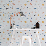 The Wall, papeles murales autoadhesivos con diseños de tendencia. impreso sobre vinilo opaco de alta calidad y adherencia. Hecho en Chile. Diseño Memphis Drip