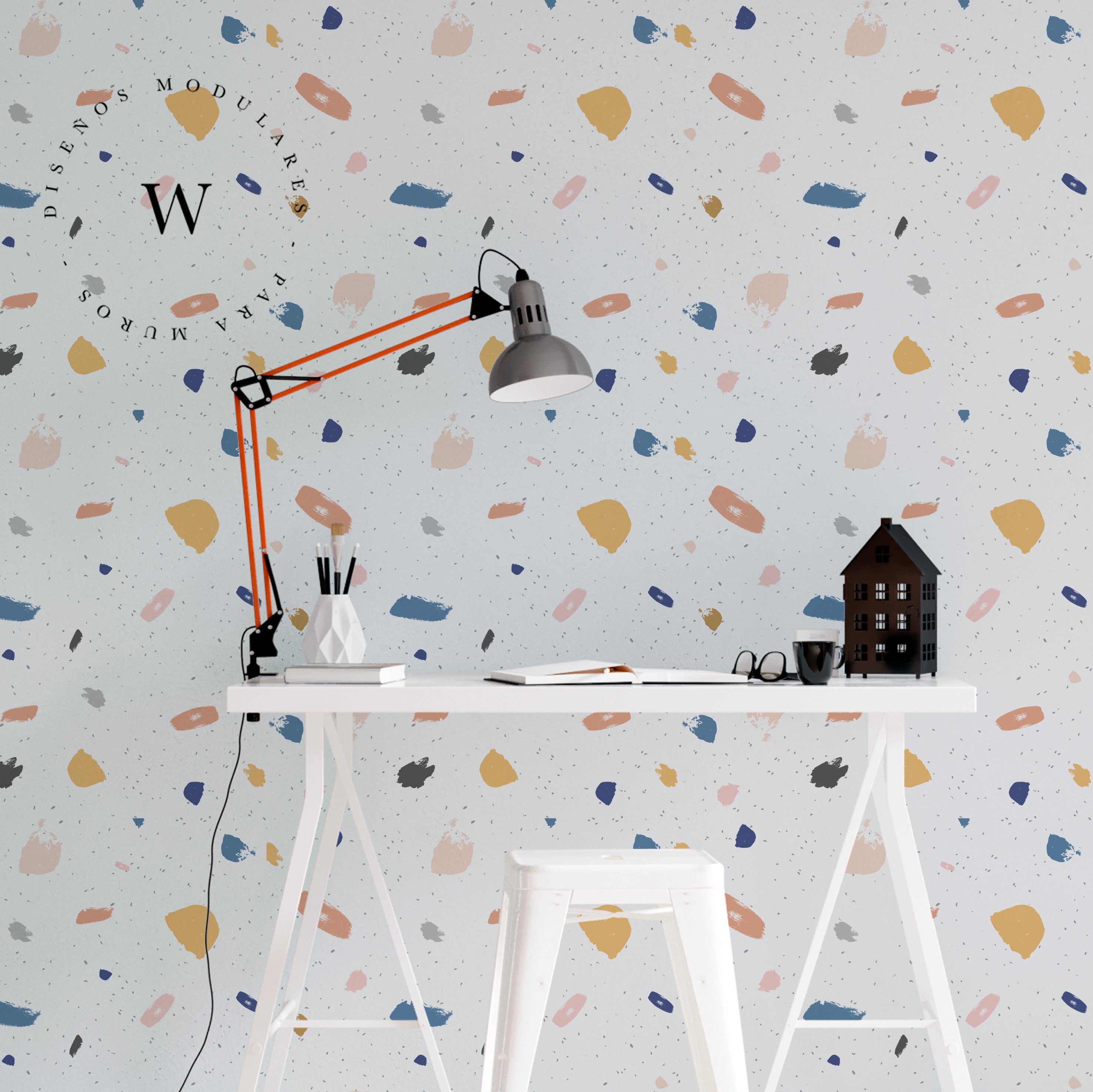 The Wall, papeles murales autoadhesivos con diseños de tendencia. impreso sobre vinilo opaco de alta calidad y adherencia. Hecho en Chile. Diseño Memphis Drip