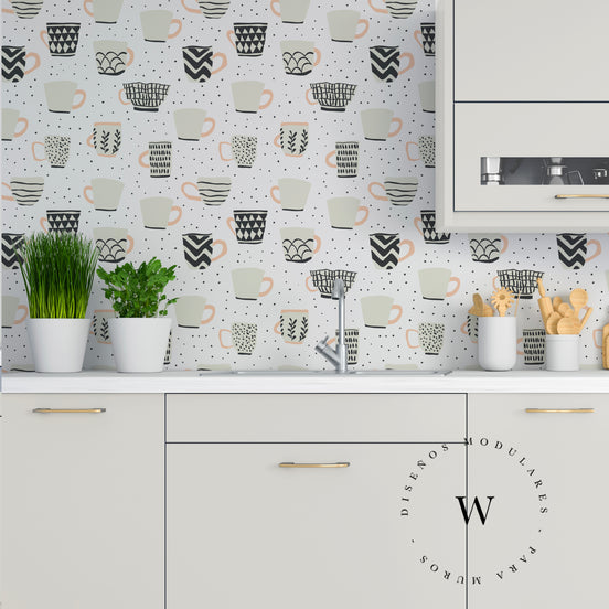 Papel Mural, Papel Pintado, Empavonados, Vinilico Autoadhesivo para muros de la marca The Wall, diseño de tendencia Mug