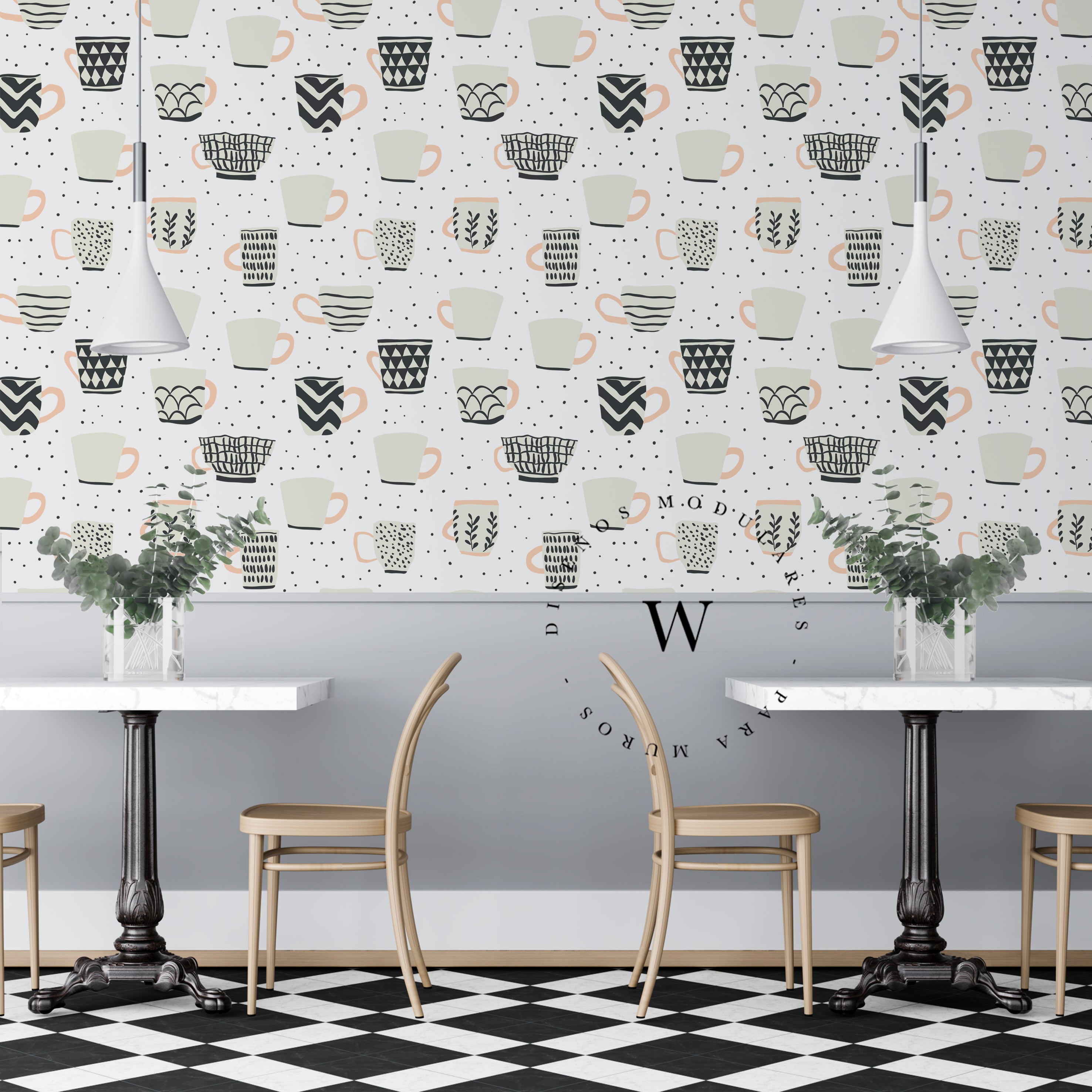 Papel Mural, Papel Pintado, Empavonados, Vinilico Autoadhesivo para muros de la marca The Wall, diseño de tendencia Mug