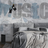 Papel Mural, Papel Pintado, Wallpaper, Mural, Empavonados, Vinilico Autoadhesivo para muros de la marca The Wall, diseño de tendencia Green Graffity The Wall, diseño de tendencia Music