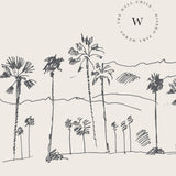 Papel Mural, Papel Pintado, Wallpaper, Mural, Empavonados, Vinilico Autoadhesivo para muros de la marca The Wall, diseño de tendencia Palm Sketch