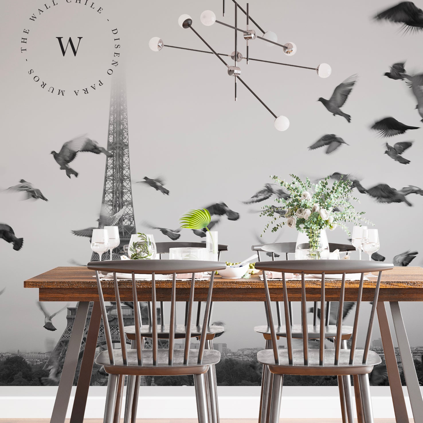 Papel Mural, Papel Pintado, Wallpaper, Mural, Empavonados, Vinilico Autoadhesivo para muros de la marca The Wall, diseño de tendencia Paris