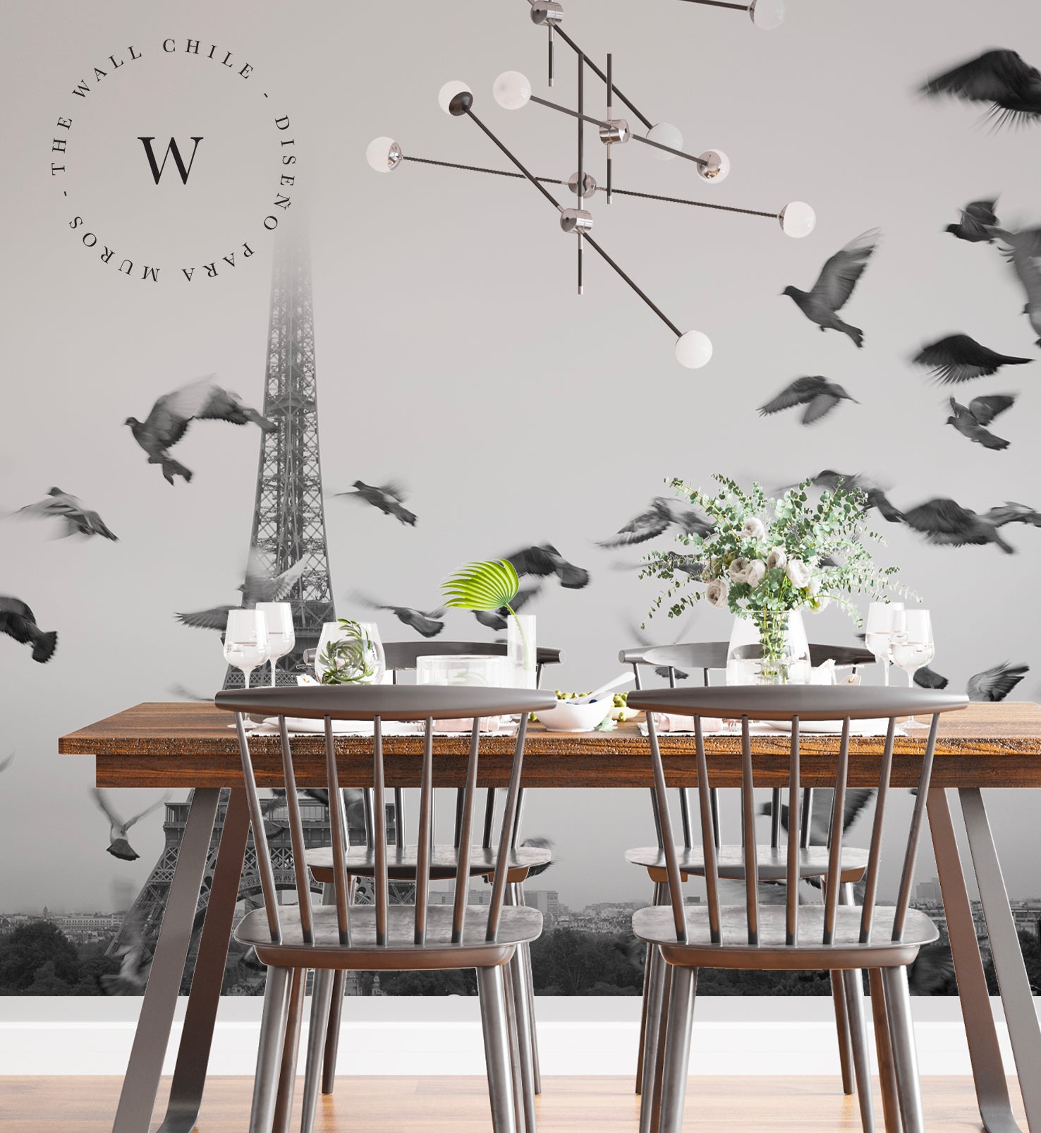 Papel Mural, Papel Pintado, Wallpaper, Mural, Empavonados, Vinilico Autoadhesivo para muros de la marca The Wall, diseño de tendencia Paris