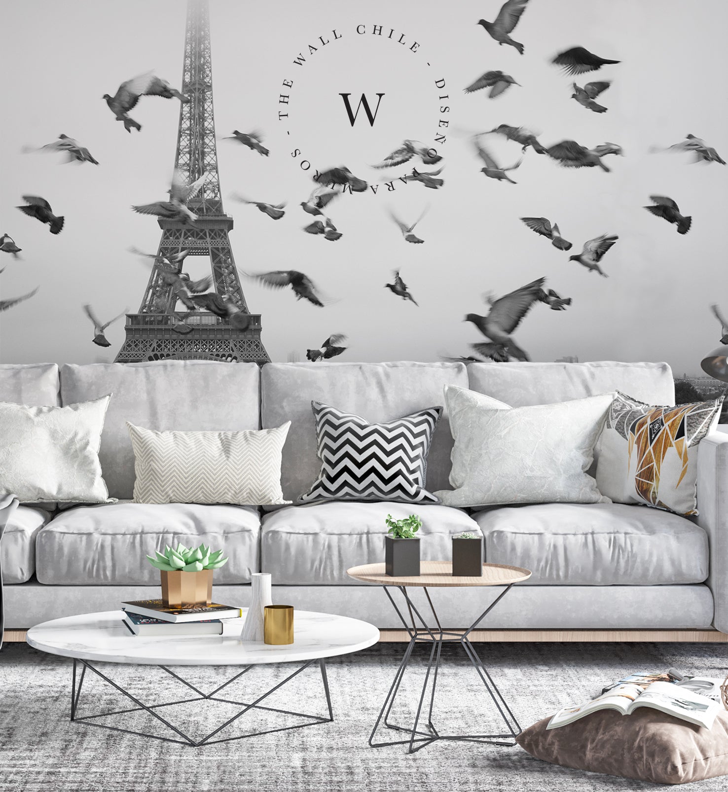 Papel Mural, Papel Pintado, Wallpaper, Mural, Empavonados, Vinilico Autoadhesivo para muros de la marca The Wall, diseño de tendencia Paris