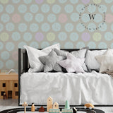 Papel Mural, Papel Pintado, Wallpaper, Mural, Empavonados, Vinilico Autoadhesivo para muros de la marca The Wall, diseño de tendencia Pastel Dots