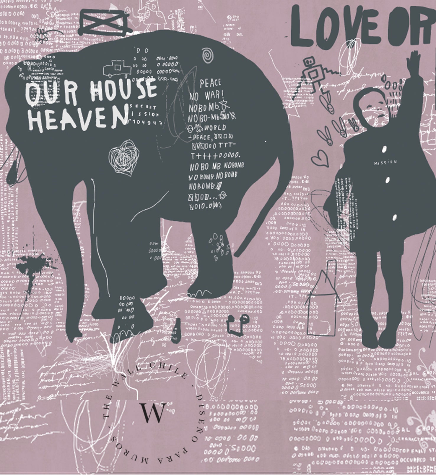  The Wall, diseño de tendencia Pink Graffity