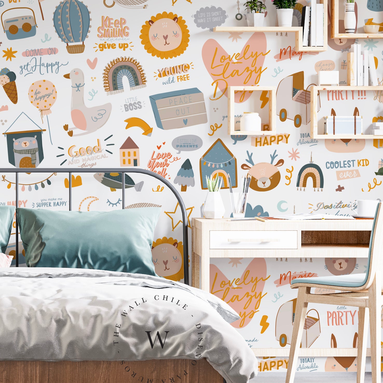 Papel Mural y Vinilico Autoadhesivo para muros de la marca The Wall, diseño de tendencia Popurri