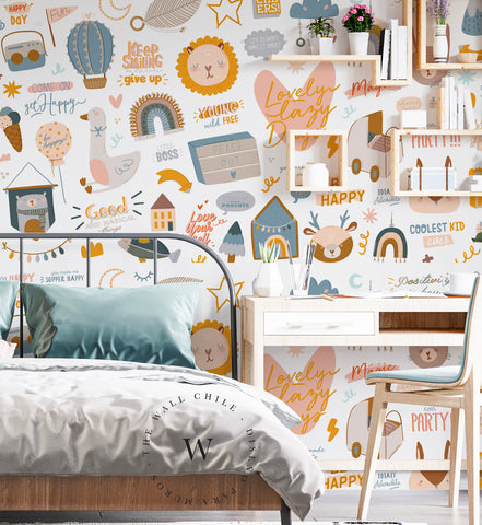 Papel Mural y Vinilico Autoadhesivo para muros de la marca The Wall, diseño de tendencia Popurri