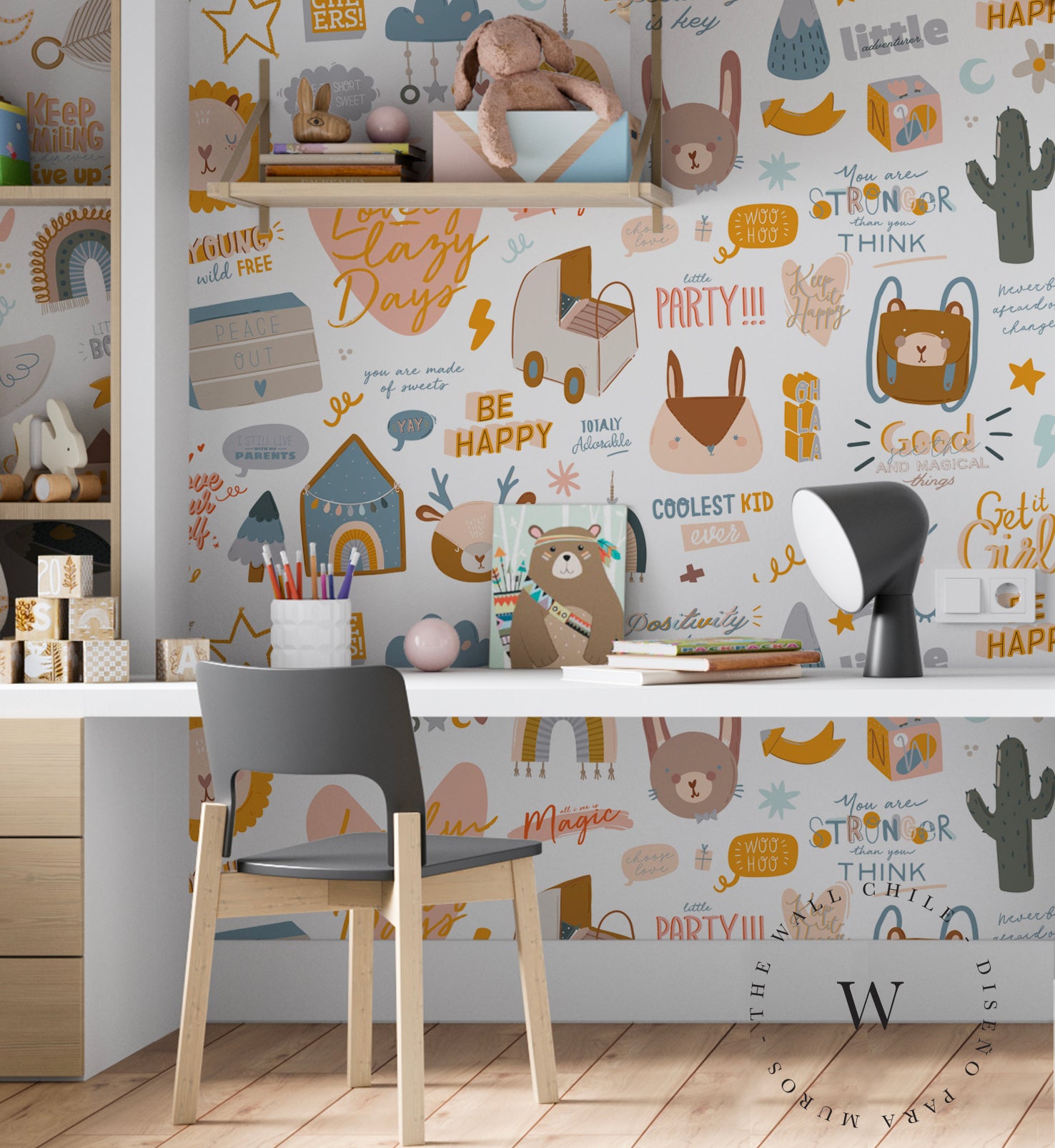 Papel Mural y Vinilico Autoadhesivo para muros de la marca The Wall, diseño de tendencia Popurri