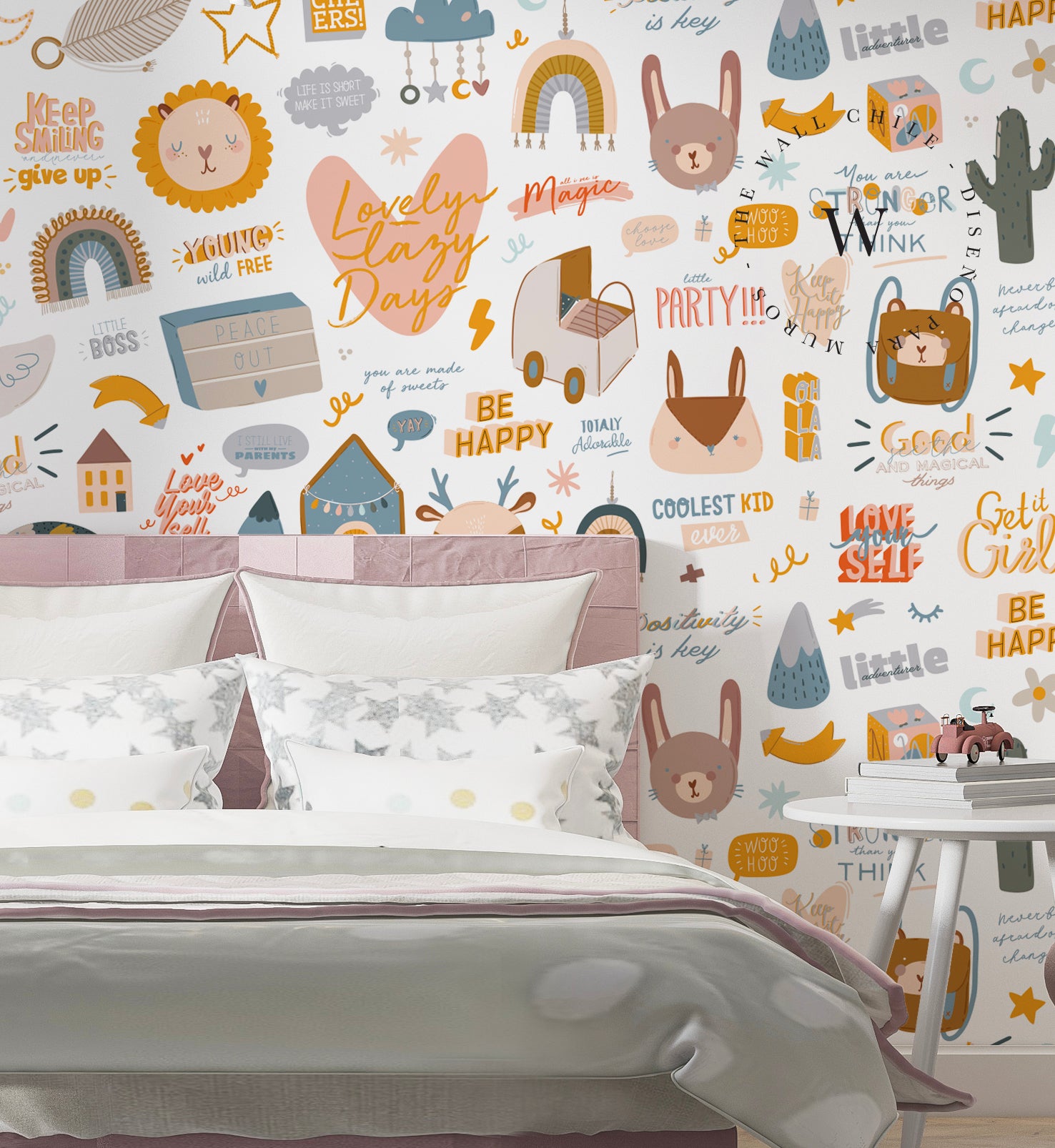 Papel Mural y Vinilico Autoadhesivo para muros de la marca The Wall, diseño de tendencia Popurri