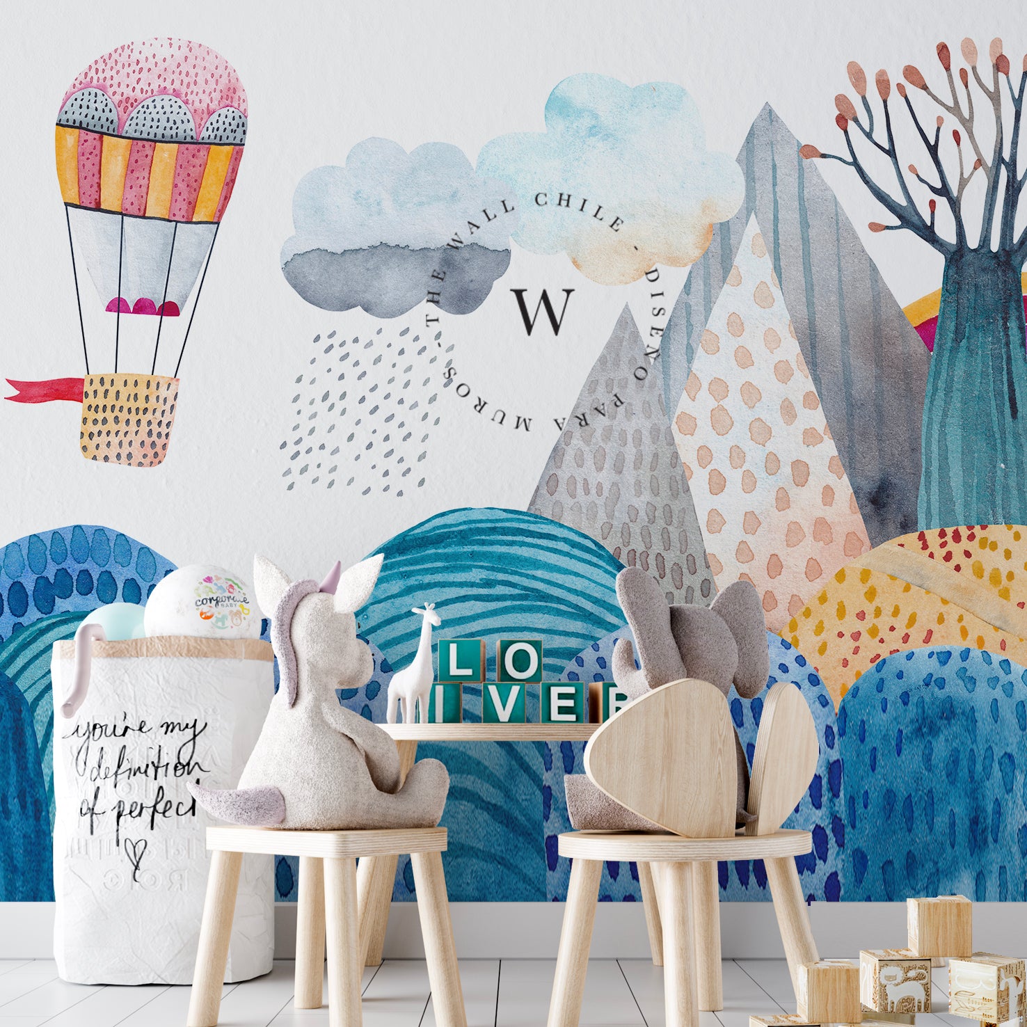 Papel Mural y Vinilico Autoadhesivo para muros de la marca The Wall, diseño de tendencia Seascape