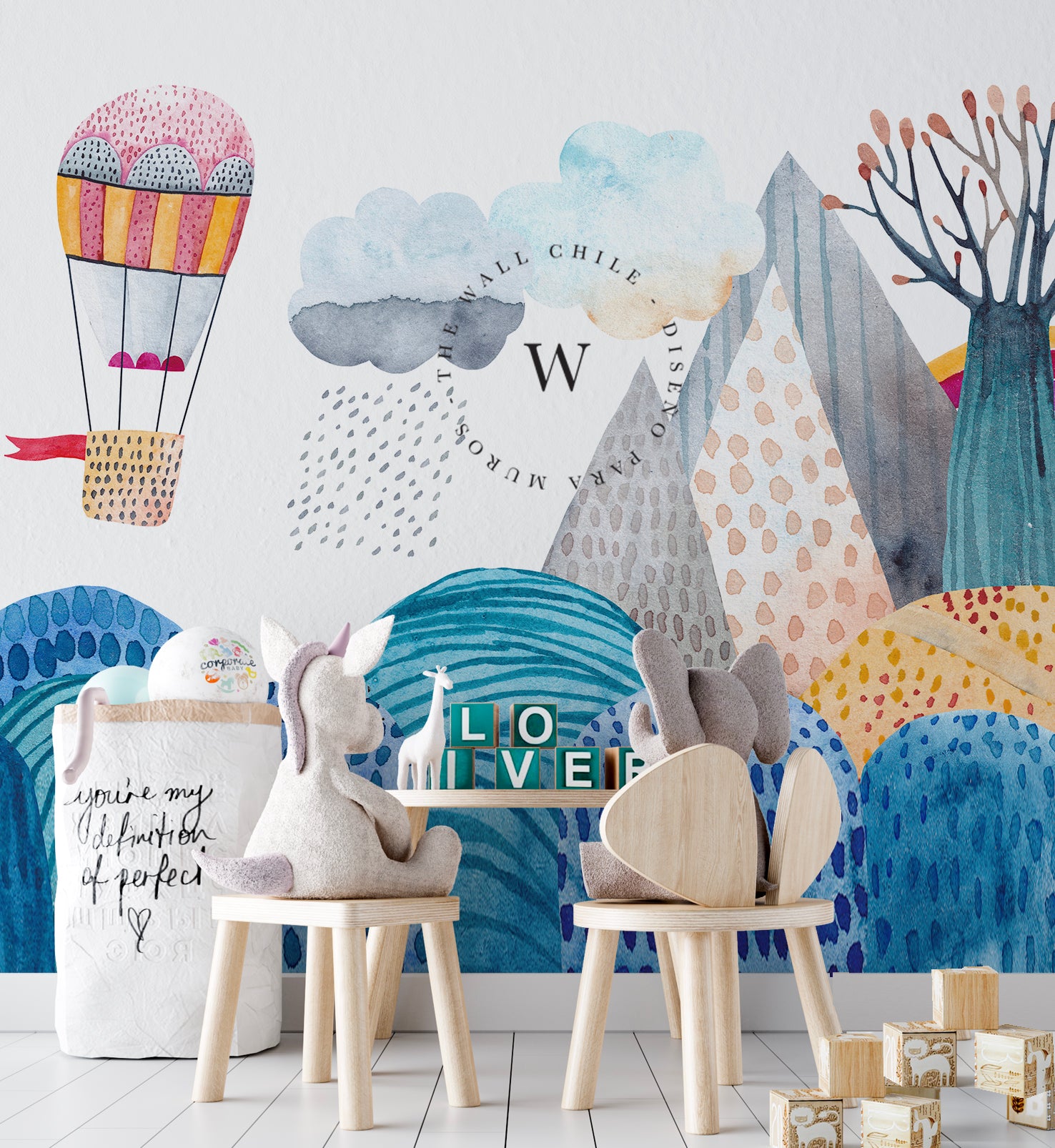 Papel Mural y Vinilico Autoadhesivo para muros de la marca The Wall, diseño de tendencia Seascape