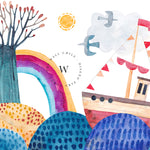 Papel Mural y Vinilico Autoadhesivo para muros de la marca The Wall, diseño de tendencia Seascape