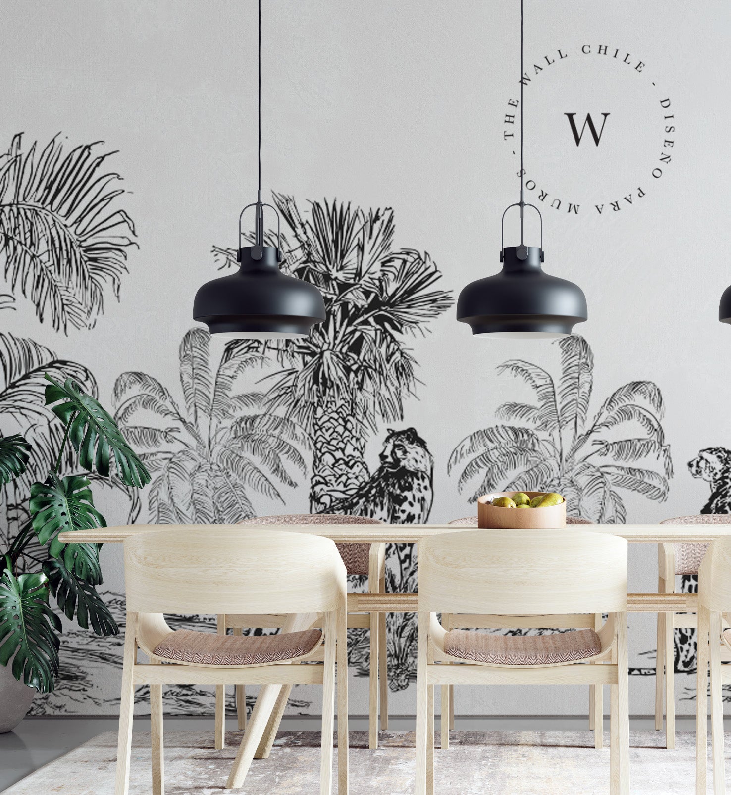 Papel Mural, Papel Pintado, Wallpaper, Mural, Empavonados, Vinilico Autoadhesivo para muros de la marca The Wall, diseño de tendencia Sketch Chita