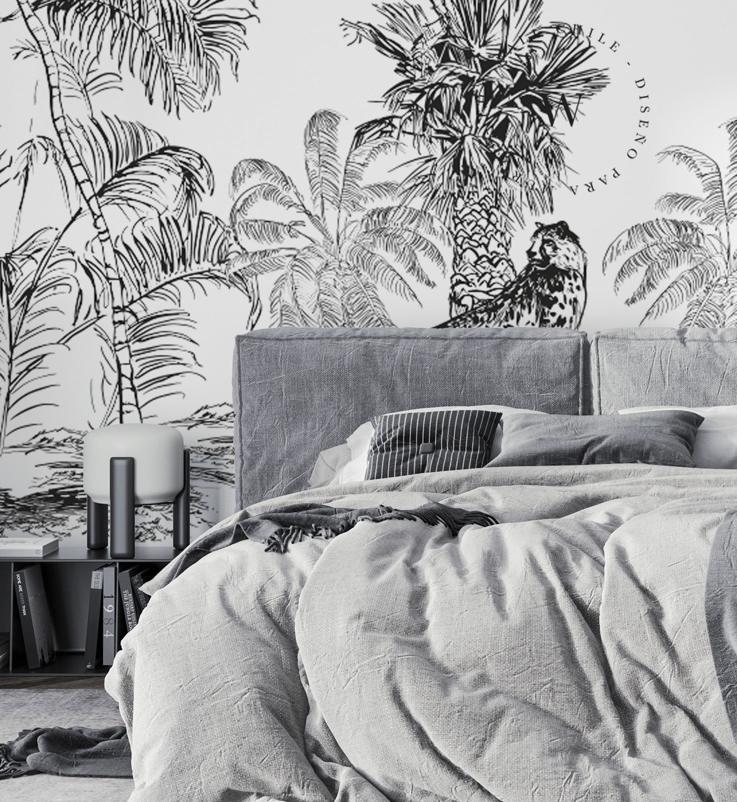 Papel Mural, Papel Pintado, Wallpaper, Mural, Empavonados, Vinilico Autoadhesivo para muros de la marca The Wall, diseño de tendencia Sketch Chita