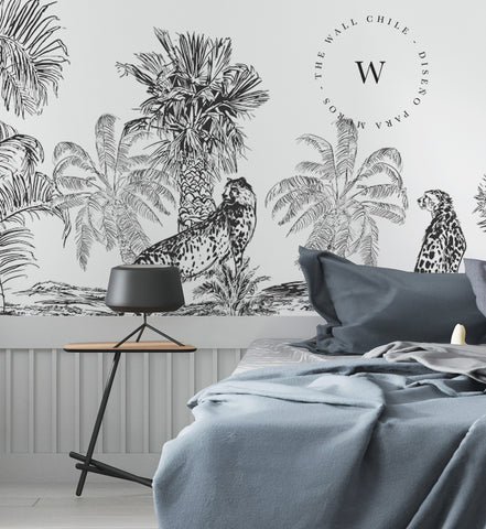 Papel Mural, Papel Pintado, Wallpaper, Mural, Empavonados, Vinilico Autoadhesivo para muros de la marca The Wall, diseño de tendencia Sketch Chita