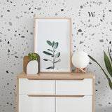 Papel Mural, Papel Pintado, Wallpaper, Mural, Empavonados, Vinilico Autoadhesivo para muros de la marca The Wall, diseño de tendencia Soft Terrazzo Beige