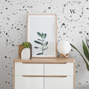 Papel Mural, Papel Pintado, Wallpaper, Mural, Empavonados, Vinilico Autoadhesivo para muros de la marca The Wall, diseño de tendencia Soft Terrazzo Beige