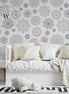 Papel Mural y Vinilico Autoadhesivo para muros de la marca The Wall, diseño de tendencia Soft Mandala