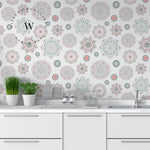 Papel Mural y Vinilico Autoadhesivo para muros de la marca The Wall, diseño de tendencia Soft Mandala