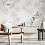 Papel Mural, Papel Pintado, Wallpaper, Mural, Empavonados, Vinilico Autoadhesivo para muros de la marca The Wall, diseño de tendencia Soft Palm