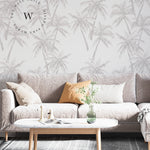 Papel Mural, Papel Pintado, Wallpaper, Mural, Empavonados, Vinilico Autoadhesivo para muros de la marca The Wall, diseño de tendencia Soft Palm