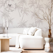 Papel Mural, Papel Pintado, Wallpaper, Mural, Empavonados, Vinilico Autoadhesivo para muros de la marca The Wall, diseño de tendencia Soft Palm