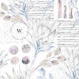 Papel Mural, Papel Pintado, Wallpaper, Mural, Empavonados, Vinilico Autoadhesivo para muros de la marca The Wall, diseño de tendencia Soft Protea