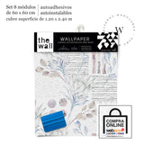 Papel Mural, Papel Pintado, Wallpaper, Mural, Empavonados, Vinilico Autoadhesivo para muros de la marca The Wall, diseño de tendencia Soft Protea