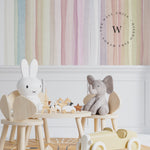 Papel Mural, Papel Pintado, Wallpaper, Mural, Empavonados, Vinilico Autoadhesivo para muros de la marca The Wall, diseño de tendencia Soft Rainbow