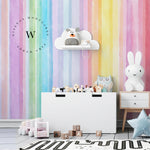 Papel Mural y Vinilico Autoadhesivo para muros de la marca The Wall, diseño de tendencia Stripe Rainbow
