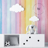 Papel Mural y Vinilico Autoadhesivo para muros de la marca The Wall, diseño de tendencia Stripe Rainbow