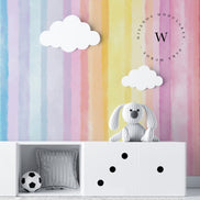 Papel Mural y Vinilico Autoadhesivo para muros de la marca The Wall, diseño de tendencia Stripe Rainbow