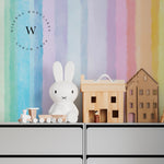 Papel Mural y Vinilico Autoadhesivo para muros de la marca The Wall, diseño de tendencia Stripe Rainbow