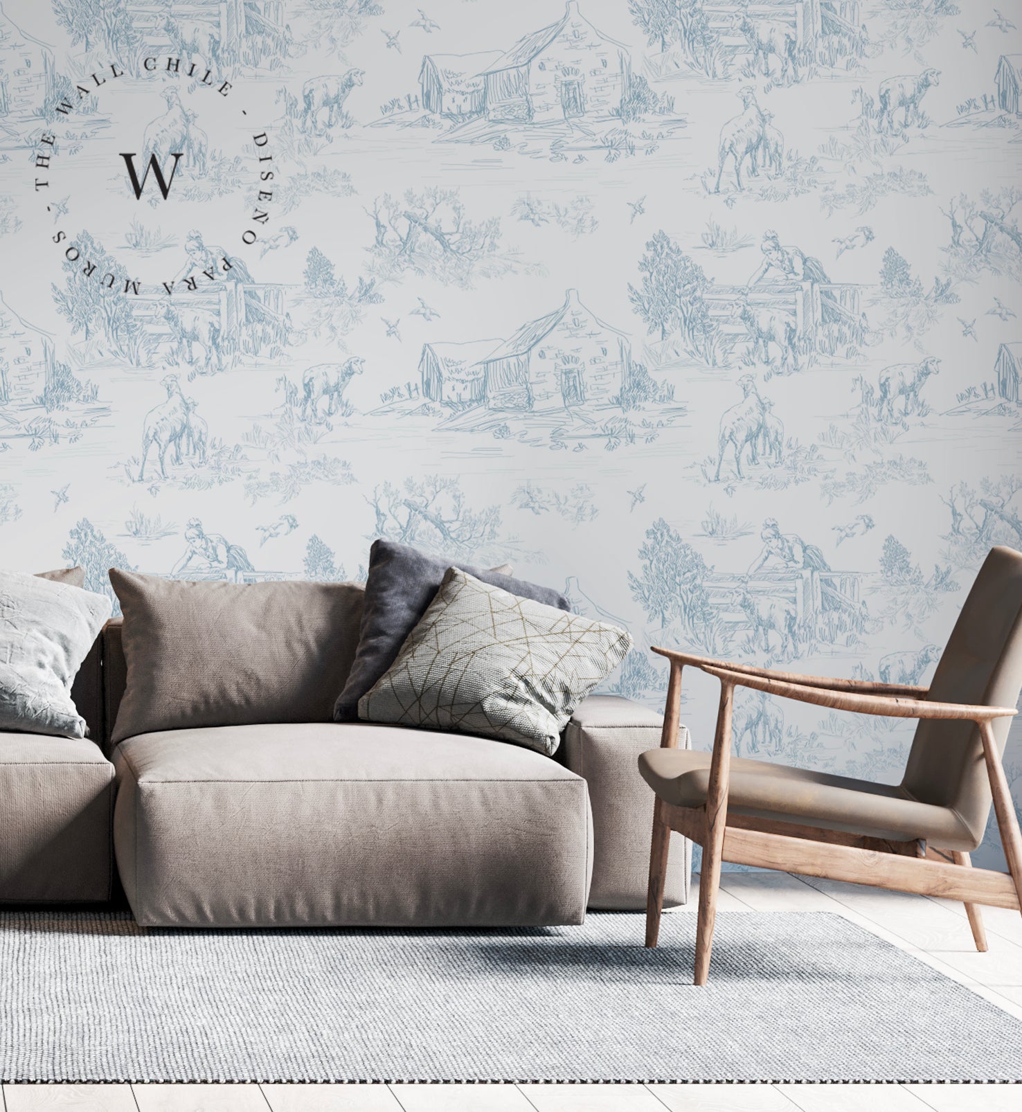 Toile de Jouy Farm Blue