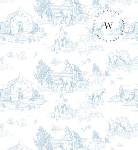 Toile de Jouy Farm Blue