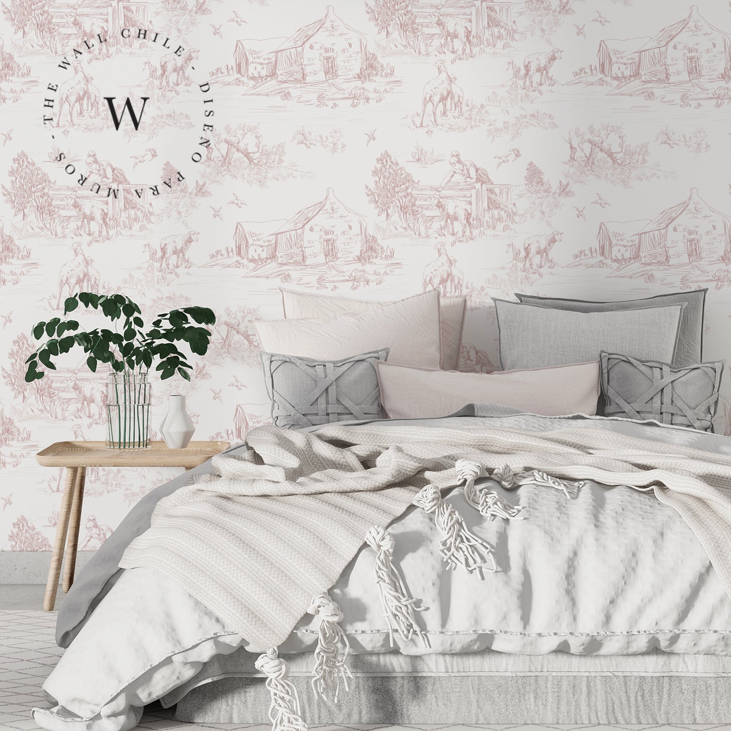 Toile de Jouy Farm Pink