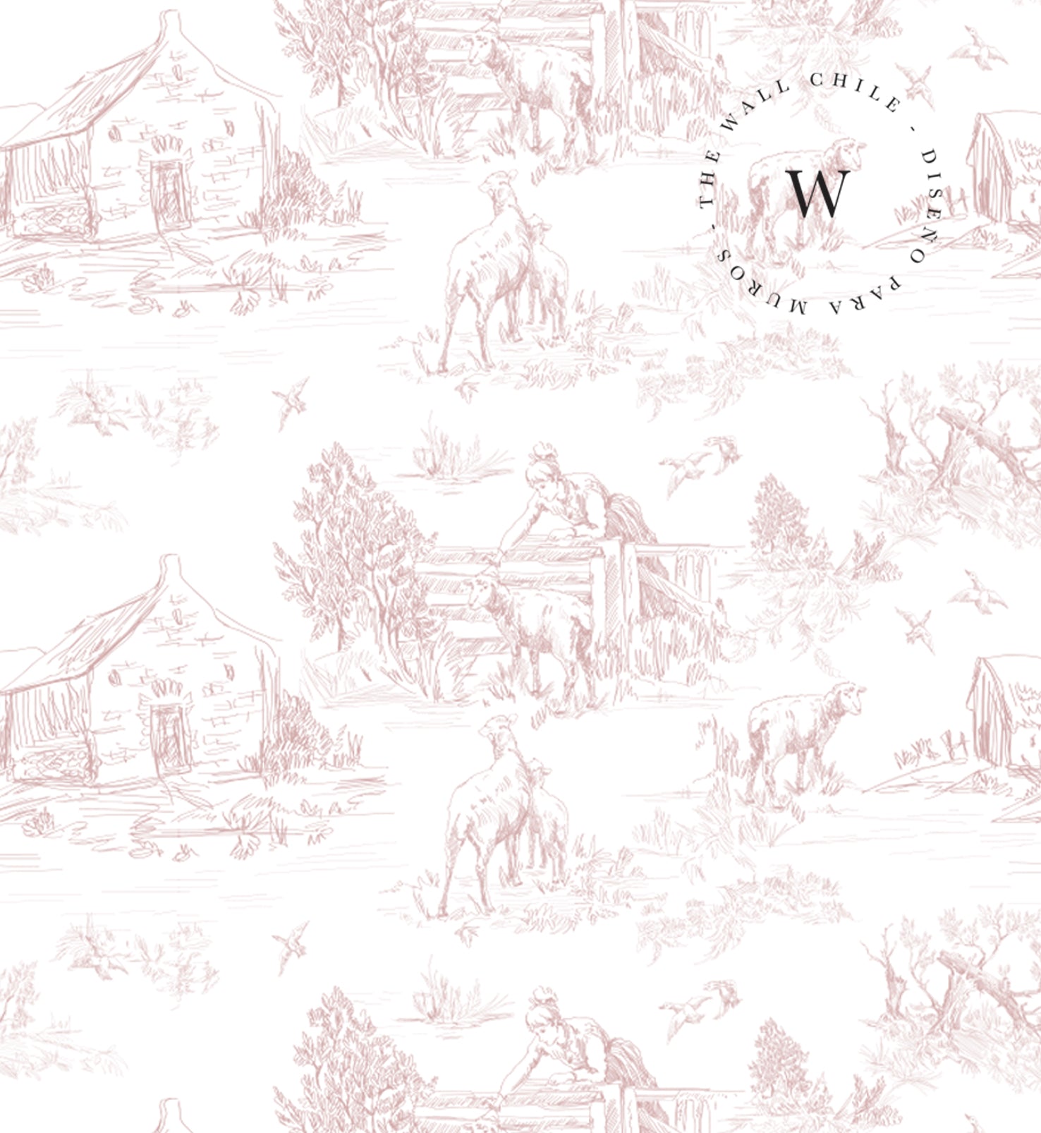 Toile de Jouy Farm Pink