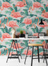 Papel Mural, Papel Pintado, Empavonados, Vinilico Autoadhesivo para muros de la marca The Wall, diseño de tendencia Tropical Flamingo